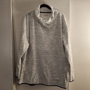 Tek Gear Women's Gray, White. And Black Long Sleeve Pullover Cowl Neck Sweater